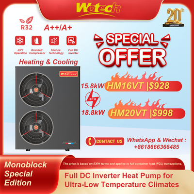 Beli Pompa panas Edisi Khusus Monoblock R32 Inverter 380V untuk Pemanasan & Pendinginan -35℃ operasional pembuatan online