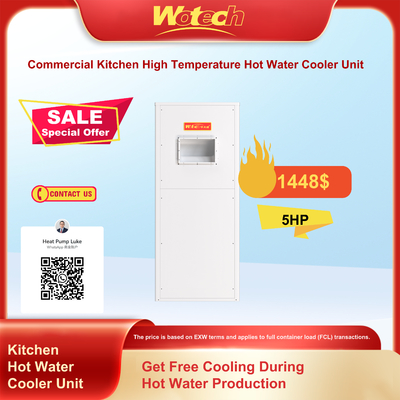 Beli R410a 5 HP Commercial Kitchen High Temperature Hot Water Cooling Unit pembuatan online